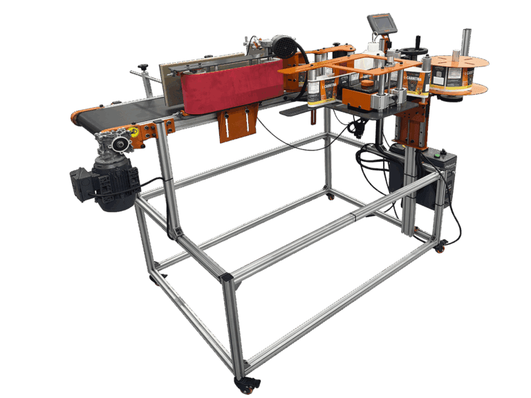 Rotuladora SIMUM 6 LZ: rotulagem precisa em embalagens cilíndricas. Alta performance, versatilidade e integração fácil na linha de produção.